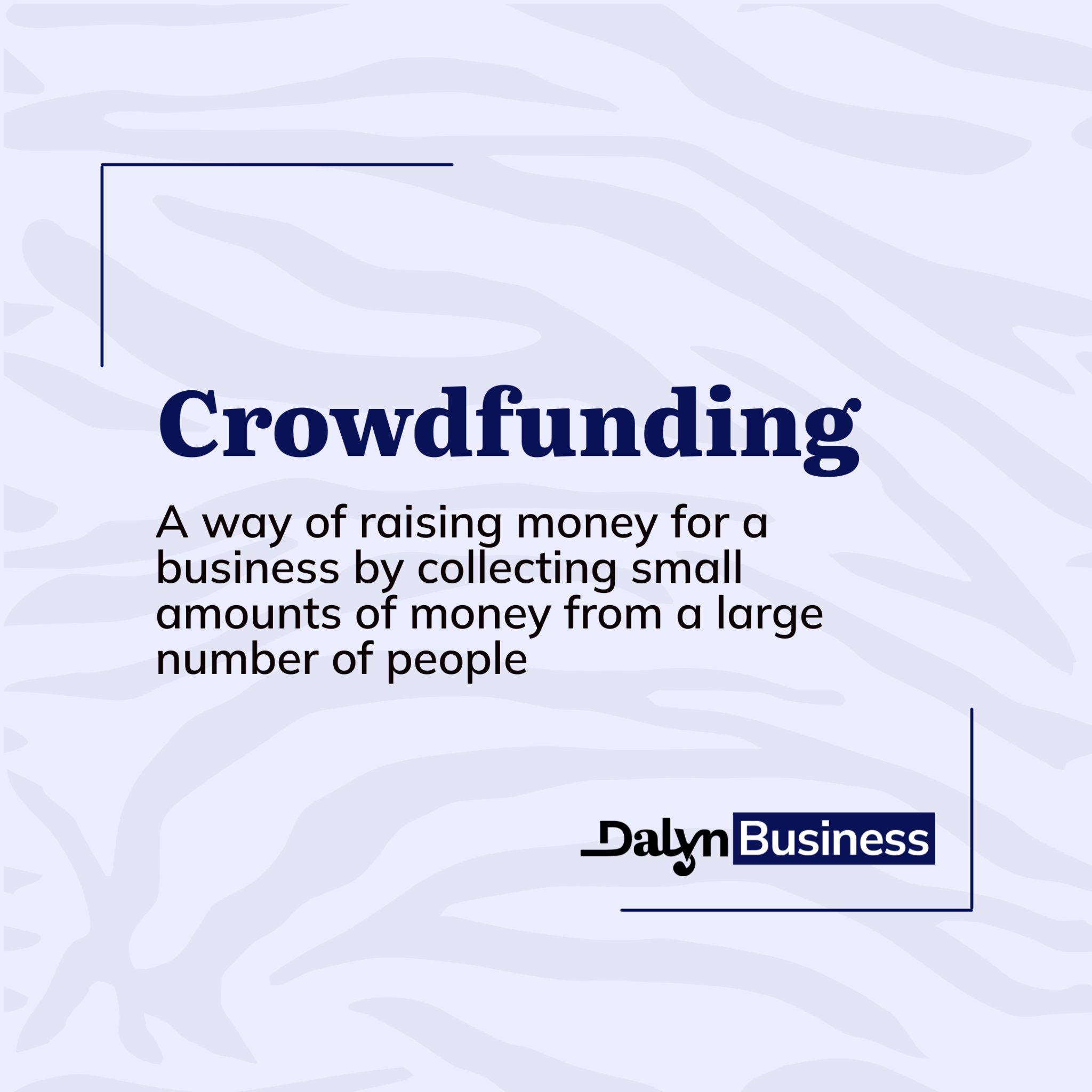 Definition of crowdfunding.